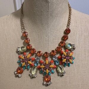 Gold Rhinestone statement necklace